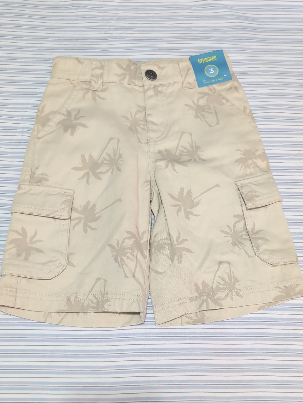 NEW Gymboree Tan Palm-Print Cargo Shorts Boys Size 3 *H22